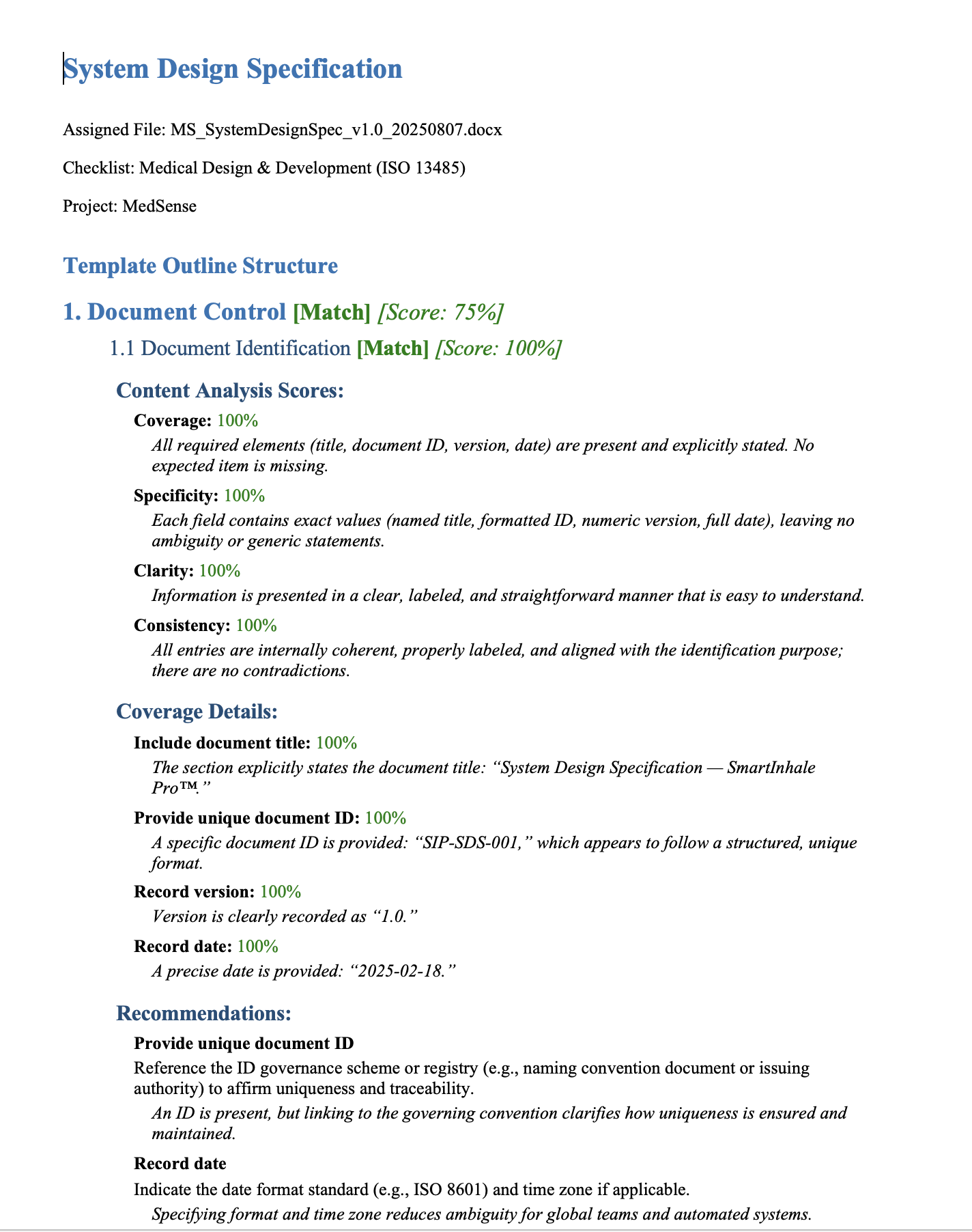 Audit-ready Word export with structured findings